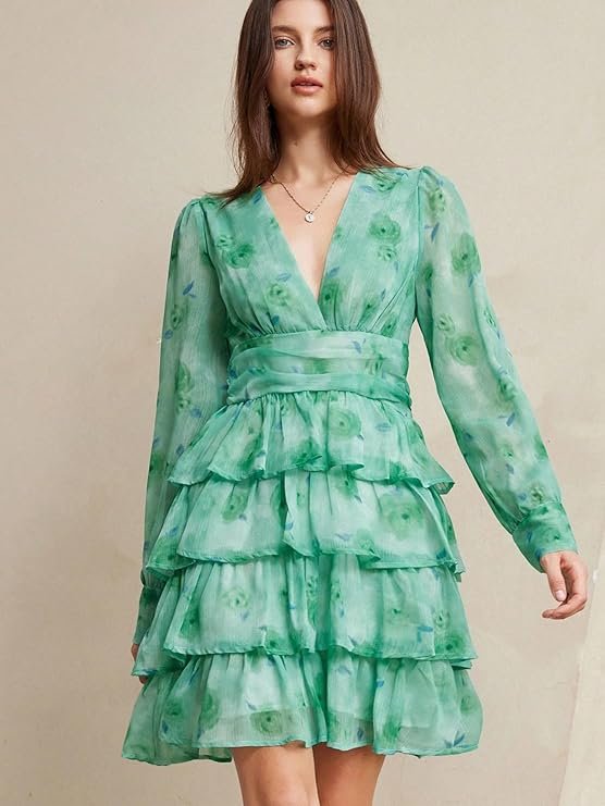 Women Fery London Womens One Piece Western Dress | Summer Dres for Women – Floral Printed Casual A-Line Mini Dresses | Womens Dress - Image 6