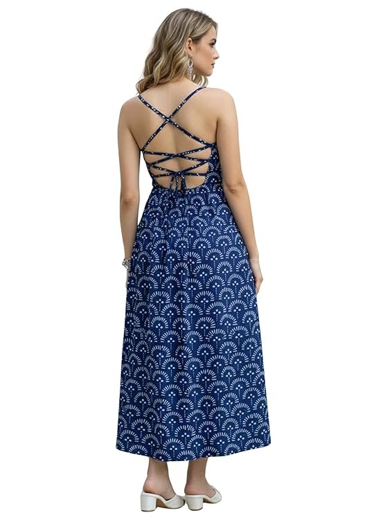 Aahwan White Printed Round Neck Sleeveless Backless Long Indo Western Fusion Dress for Women's & Girl's - Image 2
