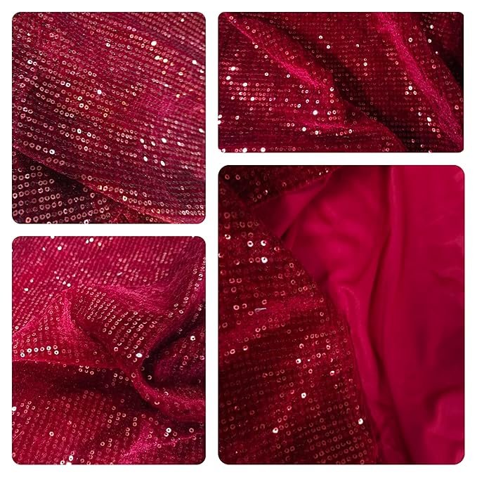 Leriya Fashion Sequin Dress for Women | Black & Red Sequin Party Outfit Dress for Women | Bodycon Western Sequin's Dresses for Woman - Image 4