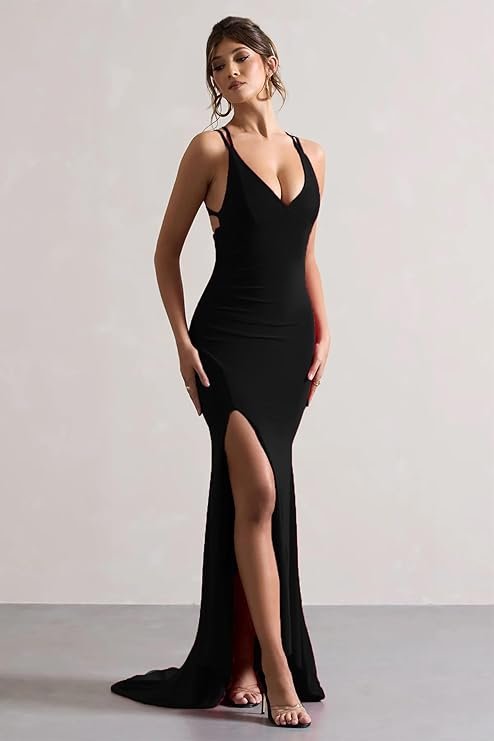 TRAQUILA Women's Sleeveless Front Slit Bodycon Dress | Maxi Length | Soft Stretchable | Modern Design| Casual - Image 7